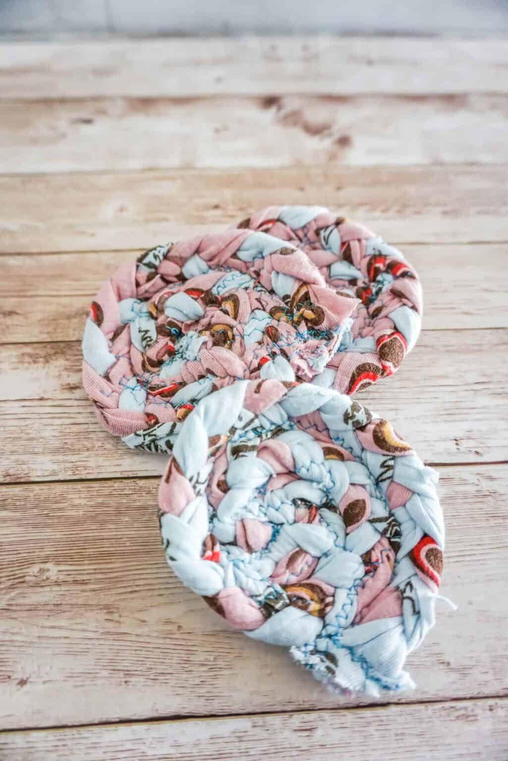 Upcycled Fabric Hand Braided Coaster 47 main image 1
